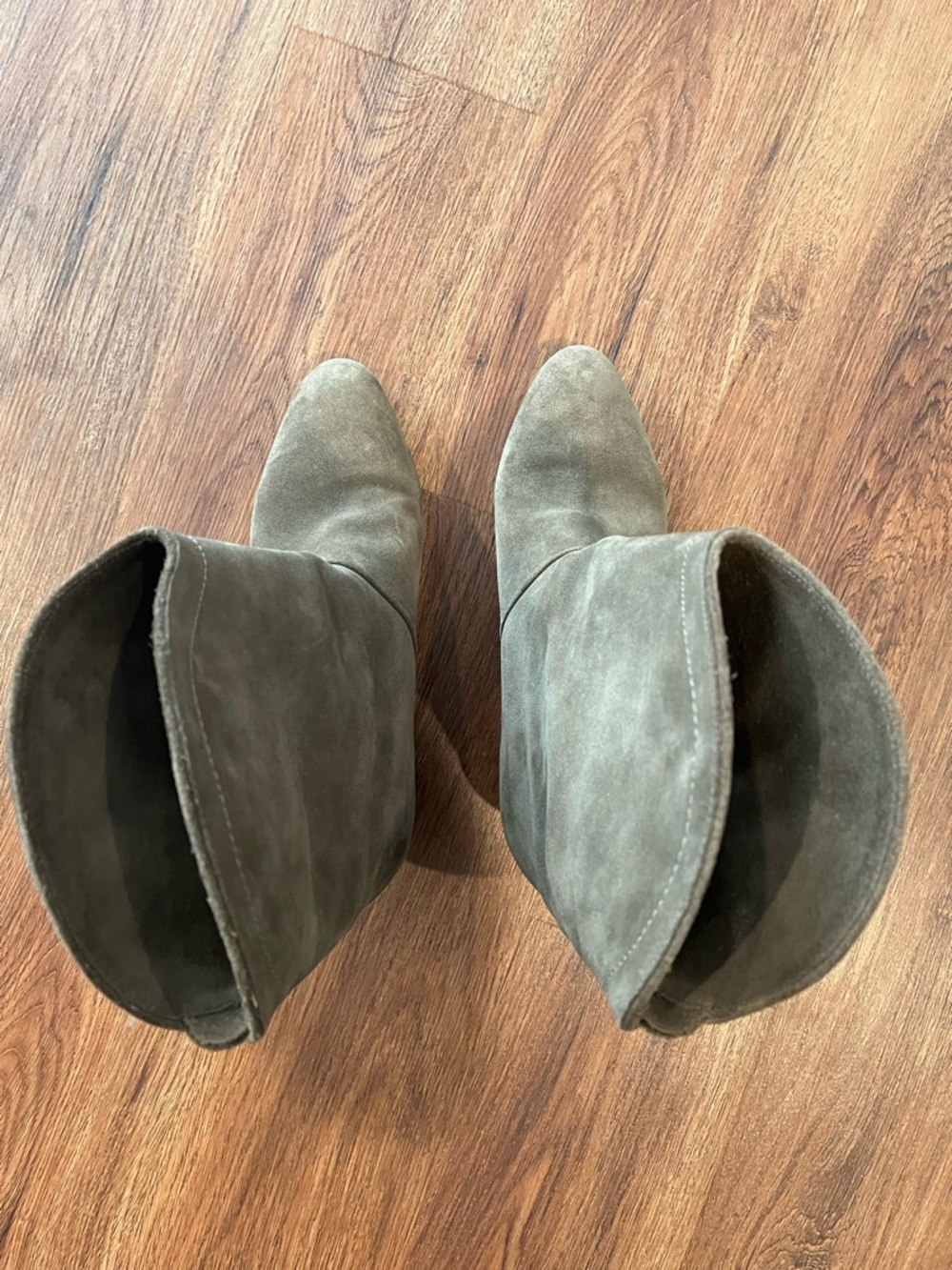 SEE BY CHLOE Gray Suede Leather Western Cowgirl Heeled Boots Women's US 9.5 - Picture 10 of 13